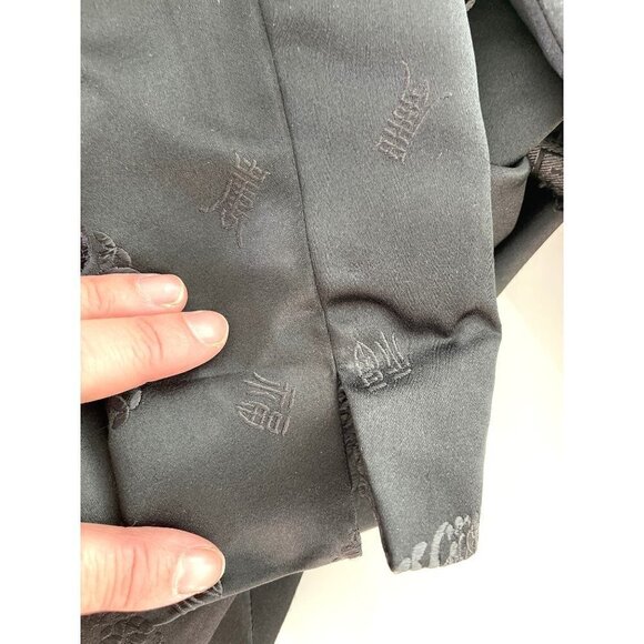 Tei Mei Shanghai Jacket Womens Vintage Asian Motif Embossed Covered Button Black - Picture 12 of 16